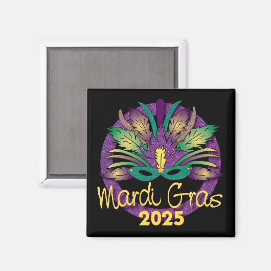 Mardi Gras Mask Magnet - 2025 (Vorderseite/Rückseite)