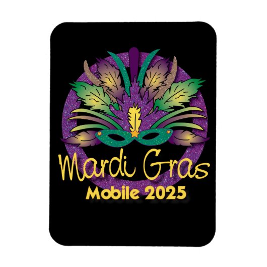 Mardi Gras Mask Magnet - 2025 - Mobile (Vertikal)