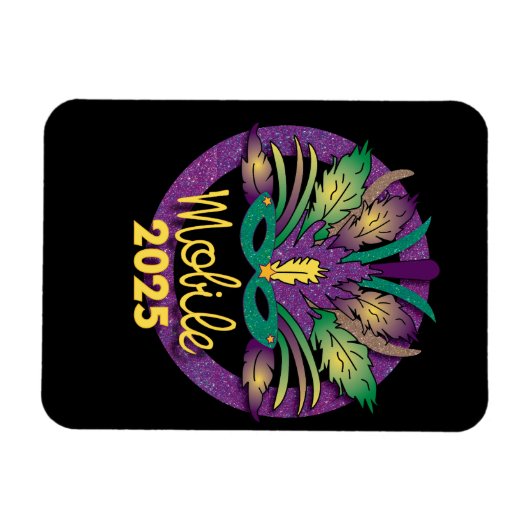 Mardi Gras Mask Magnet - 2025 - Mobile (Horizontal)