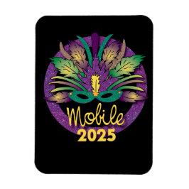 Mardi Gras Mask Magnet - 2025 - Mobile