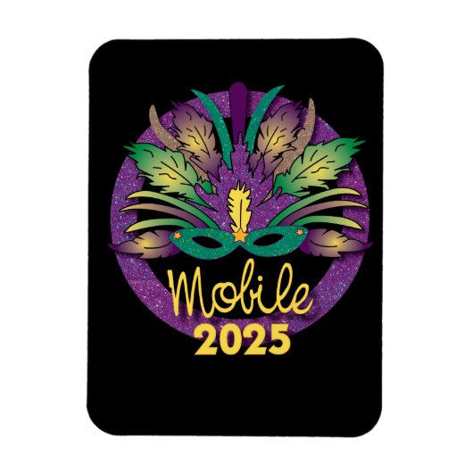 Mardi Gras Mask Magnet - 2025 - Mobile (Vertikal)