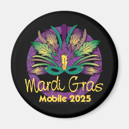 Mardi Gras Mask Magnet - 2025 - Mobile, AL
