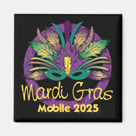 Mardi Gras Mask Magnet - 2025 - Mobile, AL