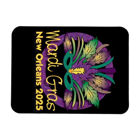 Mardi Gras Mask Magnet - 2025 - New Orleans (Horizontal)