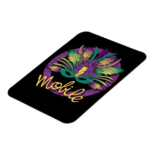Mardi Gras Mask Magnet - Mobile, AL (Linke Seite)