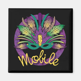 Mardi Gras Mask Magnet - Mobile, AL