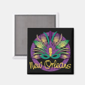 Mardi Gras Mask Magnet - New Orleans, LA (Vorderseite/Rückseite)