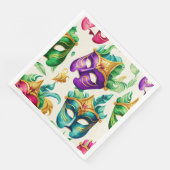 Mardi Gras Mask Paper Dinner Napkins Serviette (Ecke)
