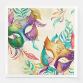 Mardi Gras Mask Paper Dinner Napkins Serviette (Vorderseite)