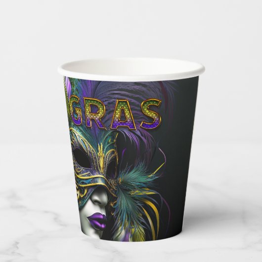 Mardi Gras Mask Pappbecher (Rückseite)
