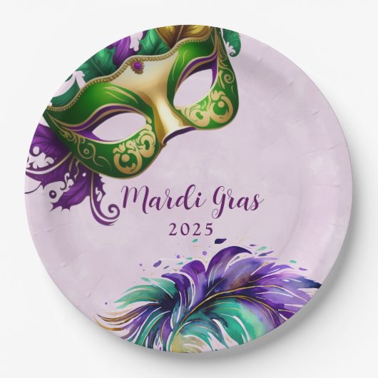Mardi Gras Mask Pappteller (Vorderseite)