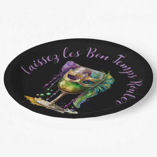 Mardi Gras Mask Pappteller (Schrägansicht)