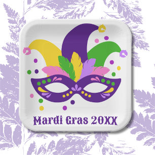 Mardi Gras Mask Pappteller