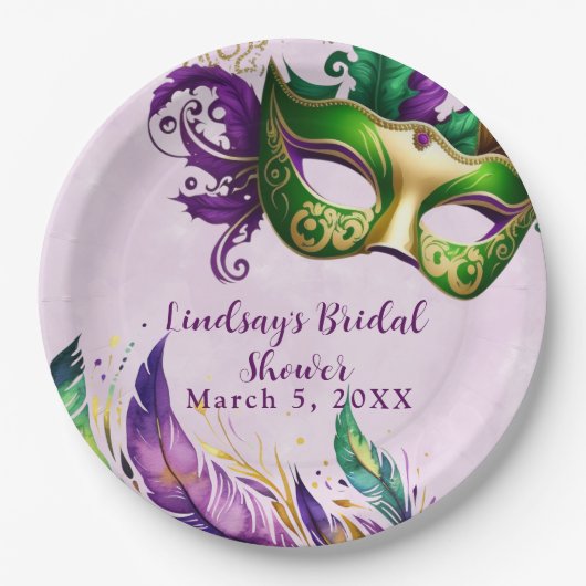 Mardi Gras Mask Pappteller (Vorderseite)