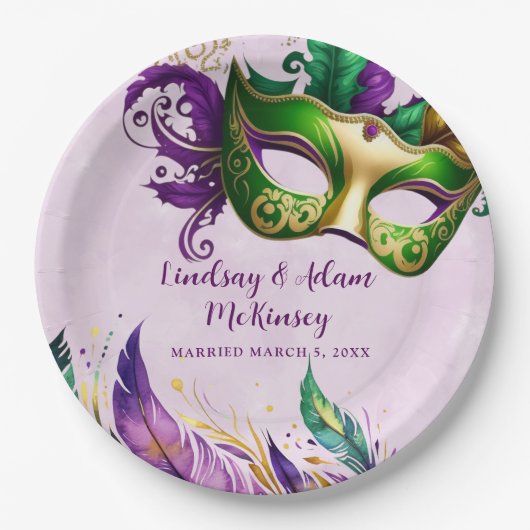 Mardi Gras Mask Pappteller (Vorderseite)