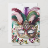 Mardi Gras Mask Party Einladung (Vorderseite)