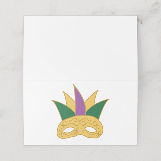 Mardi Gras Mask Platzkarte (Außenseite Aufgefaltet)
