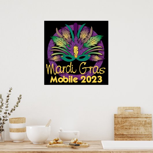 Mardi Gras Mask Poster - 2023 - Mobile (Küche)