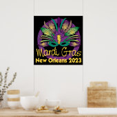 Mardi Gras Mask Poster - 2023 - New Orleans (Küche)
