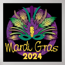 Mardi Gras Mask Poster - 2024