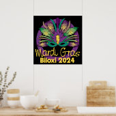Mardi Gras Mask Poster - 2024 - Biloxi, MS (Küche)