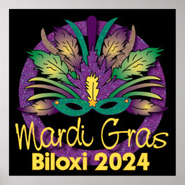 Mardi Gras Mask Poster - 2024 - Biloxi, MS