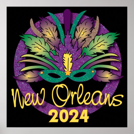 Mardi Gras Mask Poster - 2024 - New Orleans (Vorne)