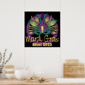 Mardi Gras Mask Poster - 2025 - Biloxi, MS (Küche)