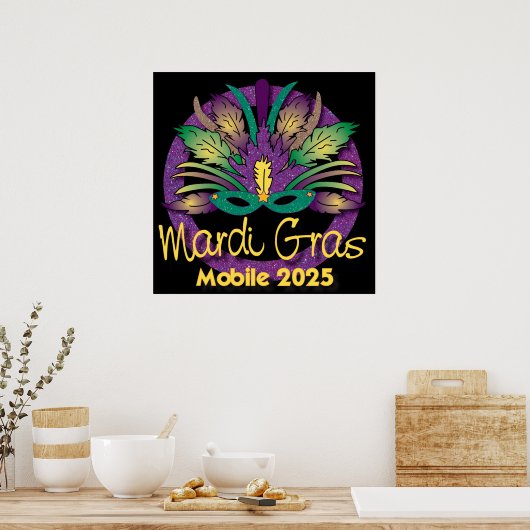 Mardi Gras Mask Poster - 2025 - Mobile (Küche)