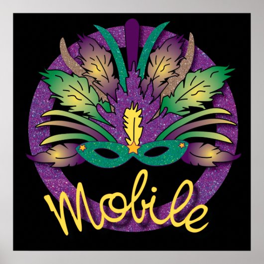 Mardi Gras Mask Poster - Mobile, AL (Vorne)