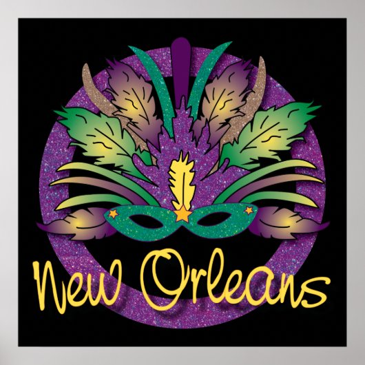Mardi Gras Mask Poster - New Orleans, LA (Vorne)