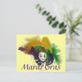 Mardi Gras Mask Postkarte (Stehend Vorderseite)