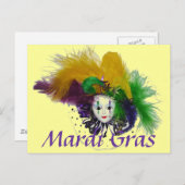 Mardi Gras Mask Postkarte (Vorne/Hinten)