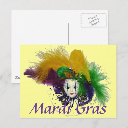 Mardi Gras Mask Postkarte (Vorne/Hinten)