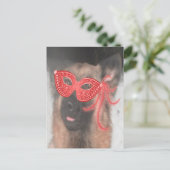 Mardi Gras Mask Red Postkarte (Stehend Vorderseite)