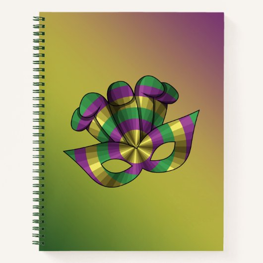 Mardi Gras Mask Spiral Notebook Notizblock (Vorderseite)