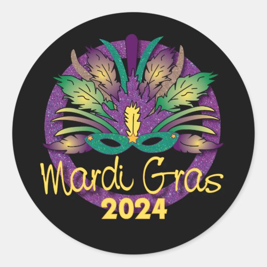 Mardi Gras Mask Sticker -2024 (Vorderseite)