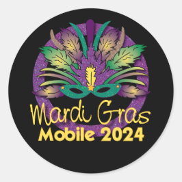 Mardi Gras Mask Sticker -2024 - Mobile, AL