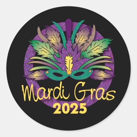 Mardi Gras Mask Sticker -2025 (Vorderseite)