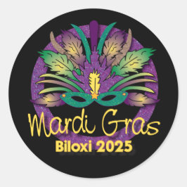 Mardi Gras Mask Sticker - 2025 - Biloxi, MS