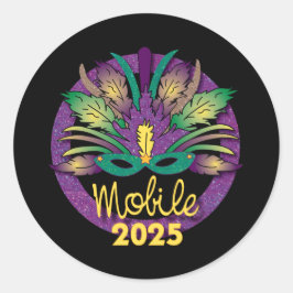 Mardi Gras Mask Sticker -2025 - Mobile, AL