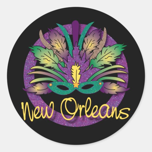 Mardi Gras Mask Sticker - New Orleans, LA (Vorderseite)