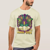 Mardi Gras Mask T - Shirt 2024 - Mobile, AL (weiß) (Vorderseite)