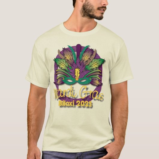 Mardi Gras Mask T - Shirt 2025 - Biloxi, MS (weiß) (Vorderseite)