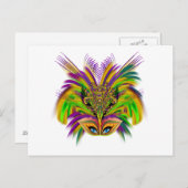 Mardi-Gras-Mask-The-Queen-V-3 Postkarte (Vorne/Hinten)