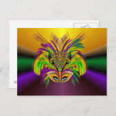 Mardi-Gras-Mask-The-Queen-V-3 Postkarte (Vorne/Hinten)