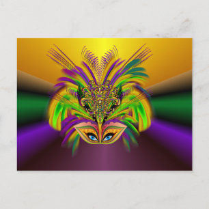Mardi-Gras-Mask-The-Queen-V-3 Postkarte