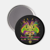 Mardi-Gras-Mask-The-Queen-V-4 Magnet (Vorderseite/Rückseite)