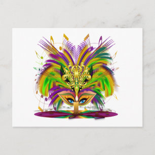 Mardi-Gras-Mask-The-Queen-V-4 Postkarte
