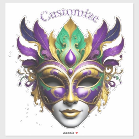 Mardi Gras Mask Thunder_Cove Aufkleber (Blatt)